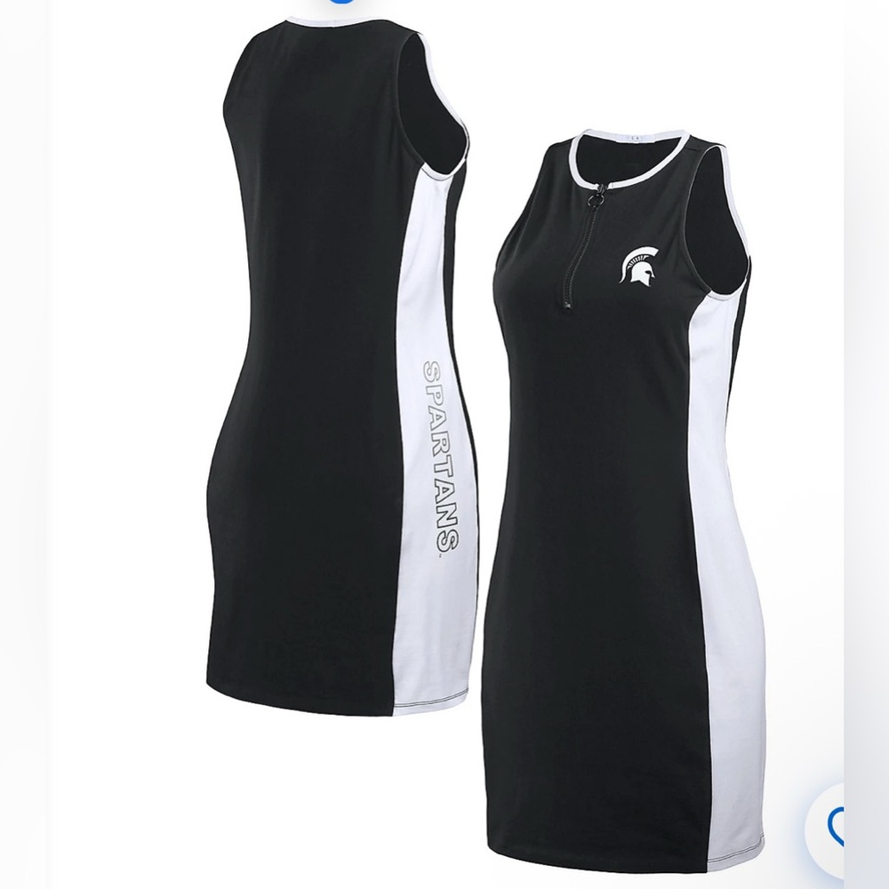 NFL WEAR By Erin Andrews Michigan State Spartans Bodyframing Tank Dress Sz L